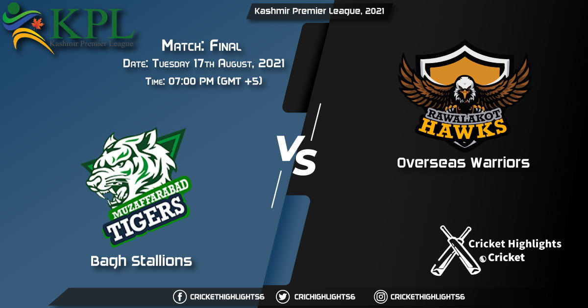 Kashmir Premier League, 2021 Live Match Final, MT vs RH LIVE Streaming for free, When, Where, How to Watch