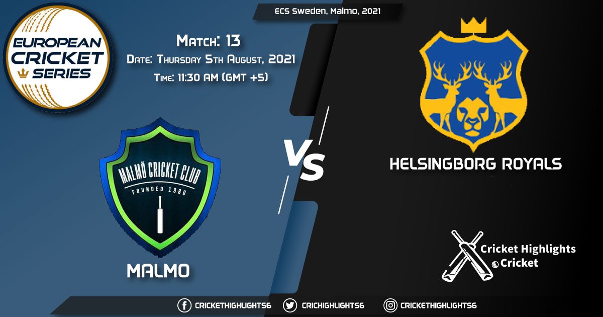 MAL vs HRO, Live Scorecard, Match 13, August 5, 2021, Live Cricket Score, ECS Sweden, Malmo, 2021