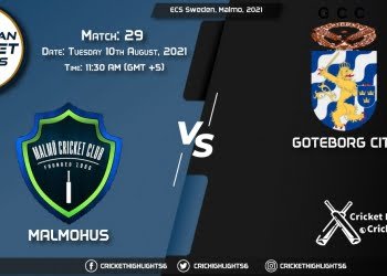 MAM vs GOC, Live Scorecard, Match 29, August 10, 2021, Live Cricket Score, ECS Sweden, Malmo, 2021