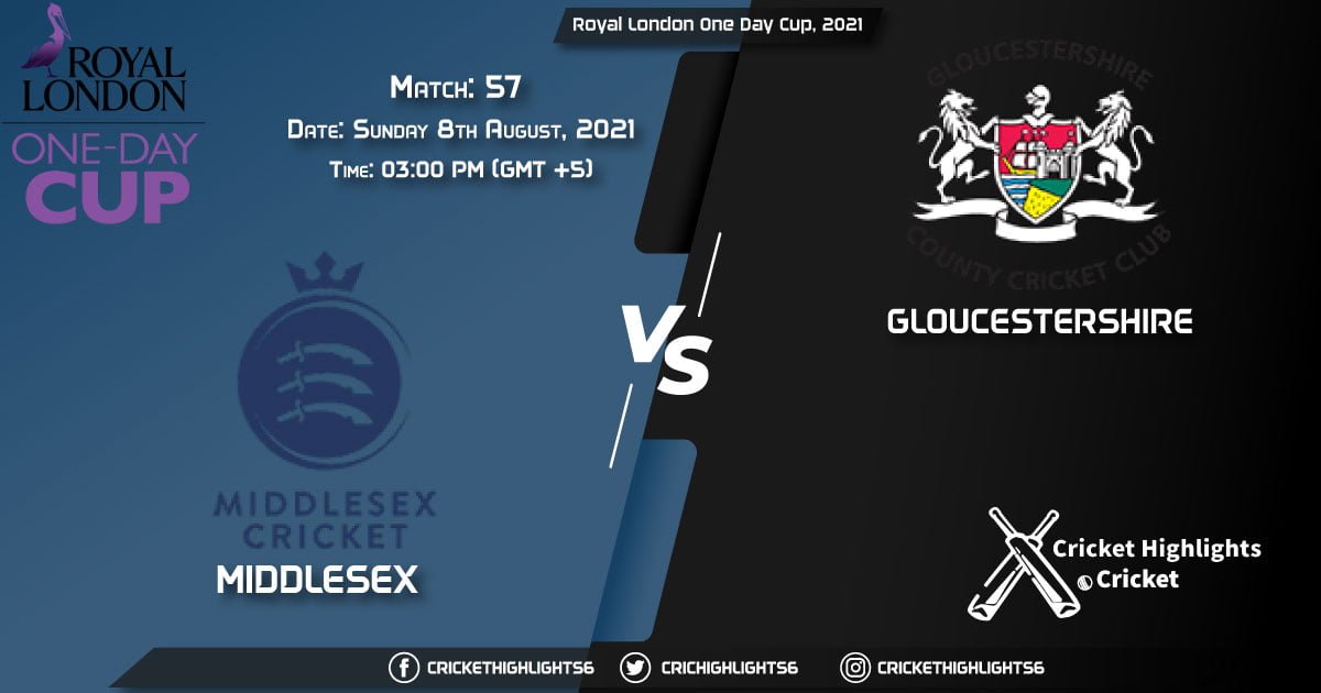 MID vs GLO, Live Scorecard, Match 57, August 8, 2021, Live Cricket Score, Royal London One-Day Cup, 2021