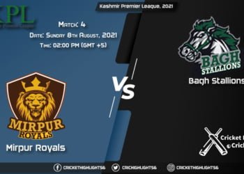 MR vs BS, Live Scorecard, Match 4, August 8, 2021, Live Cricket Score, Kashmir Premier League, 2021