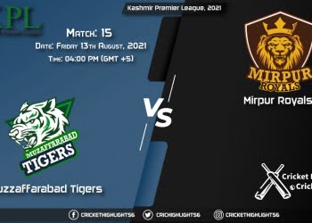 MT vs MR, Live Scorecard, Match 15, August 13, 2021, Live Cricket Score, Kashmir Premier League, 2021