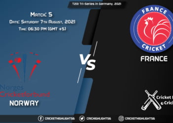 NOR vs FRA, Live Scorecard, Match 5, August 7, 2021, Live Cricket Score, T20I Tri-Series in Germany, 2021