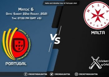 POR vs MAL, Live Scorecard, Match 6, August 22, 2021, Live Cricket Score, Malta and Gibraltar tour of Portugal, 2021