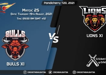 Pondicherry T20, 2021 Live Match 25, BUL vs LIO LIVE Streaming for free, When, Where, How to Watch