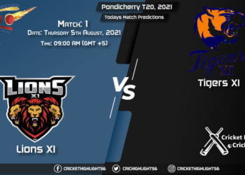 Pondicherry T20, 2021, Match 1 LIO vs TIG, Playing 11 & Today's Match Predictions