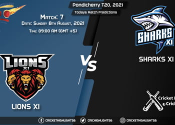 Pondicherry T20, 2021, Match 7 LIO vs SHA, Playing 11 & Today's Match Predictions