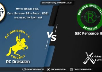 RCD vs BSCR, Live Scorecard, Match Bronze Final, August 28, 2021, Live Cricket Score, ECS Germany, Dresden, 2021