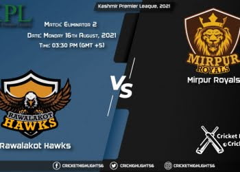 RH vs MR, Live Scorecard, Match Eliminator 2, August 16, 2021, Live Cricket Score, Kashmir Premier League, 2021
