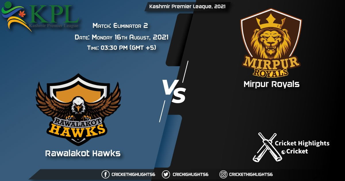 RH vs MR, Live Scorecard, Match Eliminator 2, August 16, 2021, Live Cricket Score, Kashmir Premier League, 2021