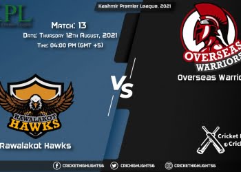 RH vs OW, Live Scorecard, Match 13, August 12, 2021, Live Cricket Score, Kashmir Premier League, 2021
