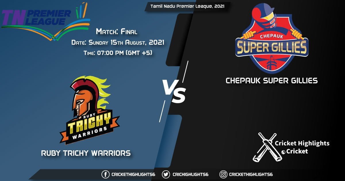 RTW vs CSG, Live Scorecard, Match Final, August 15, Live Cricket Score, Tamil Nadu Premier League, 2021