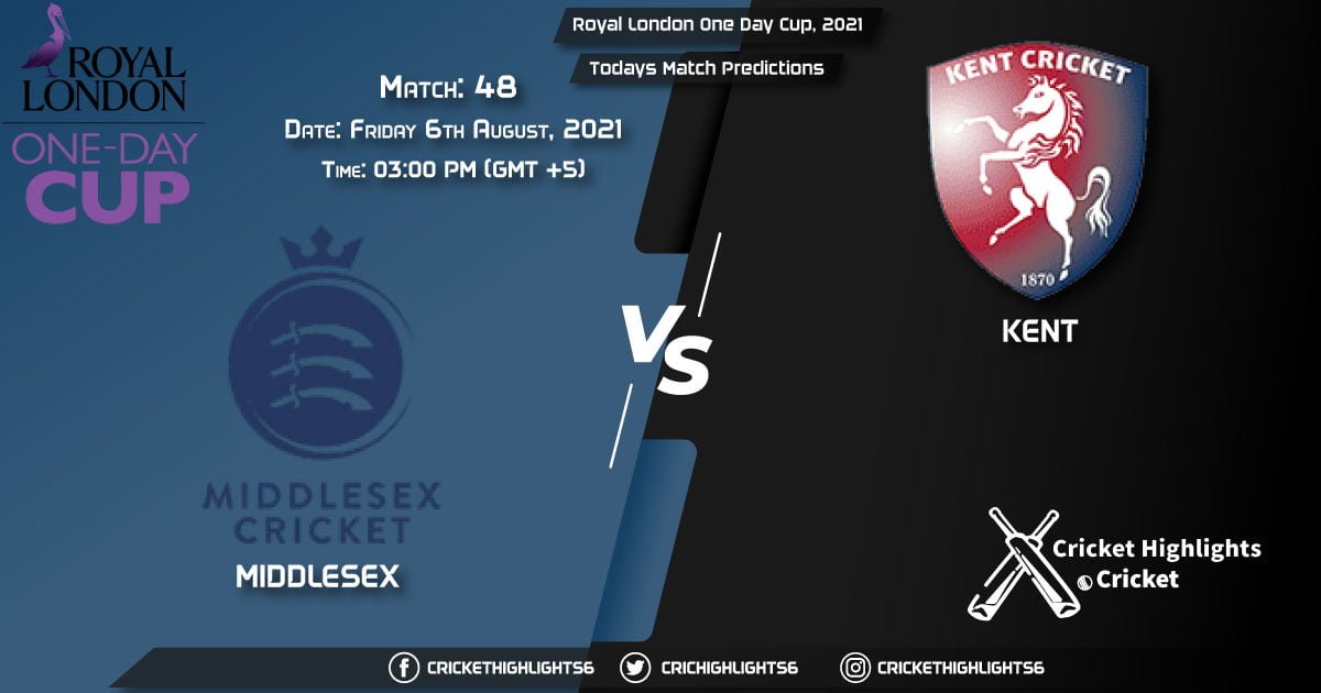 Royal London One-Day Cup, 2021, Match 48 MID vs KEN, Playing 11 & Today's Match Predictions