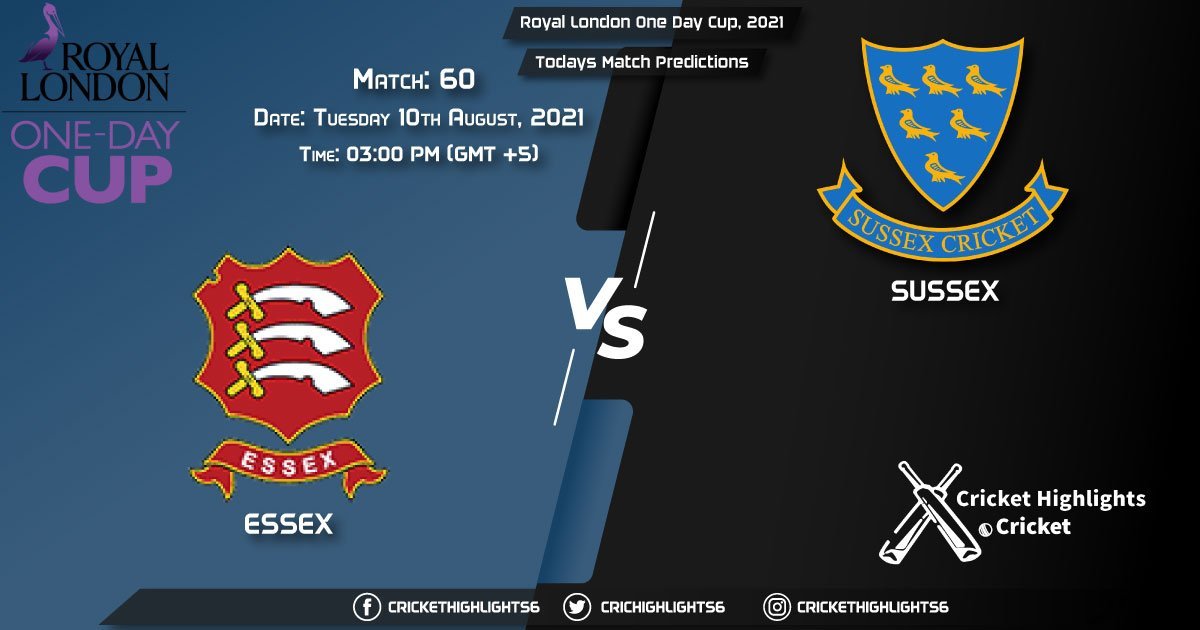 Royal London One-Day Cup, 2021, Match 60 ESS vs SUS, Playing 11 & Today's Match Predictions
