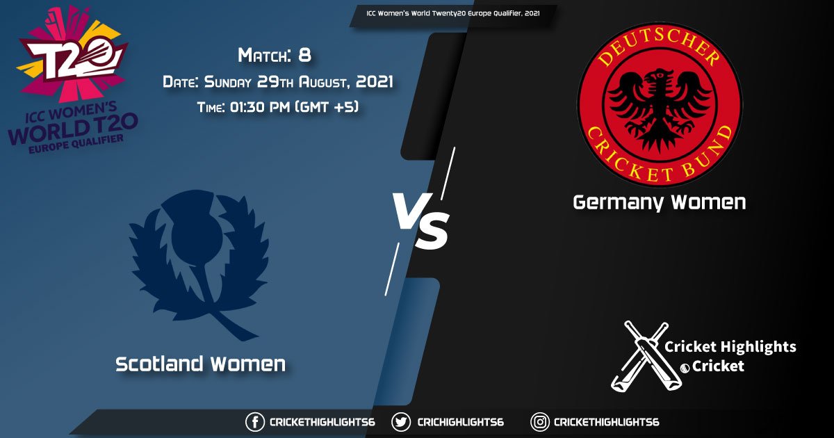 SC-W vs GR-W Live Score Match 8th, Playing 11 Live Match Today, August 29, 2021, ICC Women’s World Twenty20 Europe Qualifier, 2021
