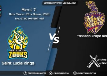 SLK vs TKR Live Score Match 7th, Playing 11 Live Match Today, August 29, 2021, Caribbean Premier League, 2021