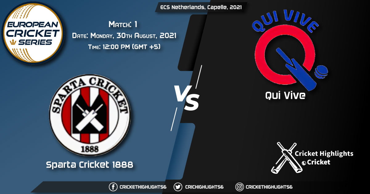 SPC vs QUV Live Score Match 1, Playing 11 Live Match Today, August 30, 2021, ECS Netherlands, Capelle, 2021