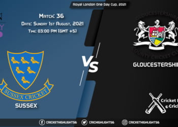 SUS vs GLO, Live Scorecard, Match 36, August 1, 2021, Live Cricket Score, Royal London One-Day Cup, 2021