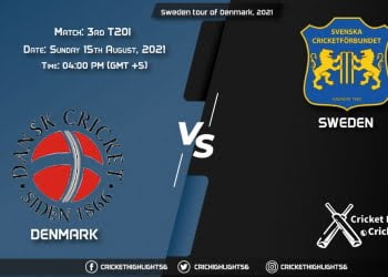 Sweden tour of Denmark, 2021 Live Match 3rd T20I, DEN vs SWE LIVE Streaming for free, When, Where, How to Watch