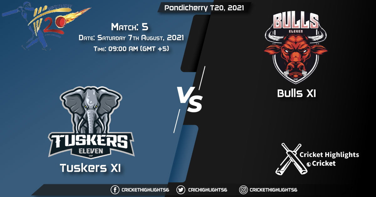 TUS vs BUL, Live Scorecard, Match 5, August 7, 2021, Live Cricket Score, Pondicherry T20, 2021