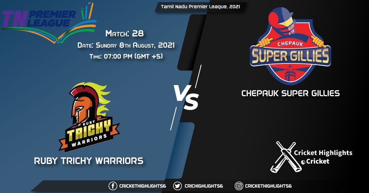 Tamil Nadu Premier League, 2021 Live Match 28, RTW vs CSG LIVE Streaming for free, When, Where, How to Watch