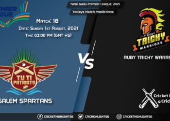 Tamil Nadu Premier League, 2021, Match 18 SS vs RTW, Playing 11 & Today's Match Predictions