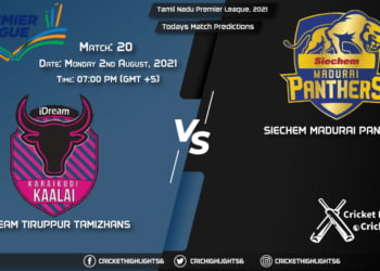 Tamil Nadu Premier League, 2021, Match 20 ITT vs SMP, Playing 11 & Today's Match Predictions