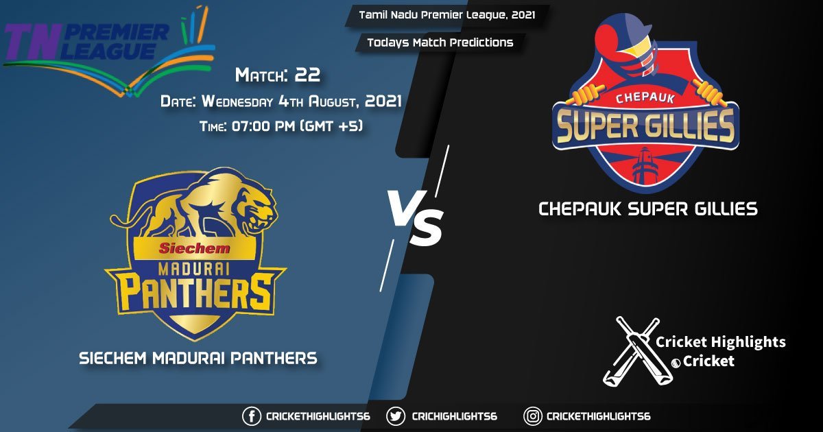 Tamil Nadu Premier League, 2021, Match 22 SMP vs CSG, Playing 11 & Today's Match Predictions