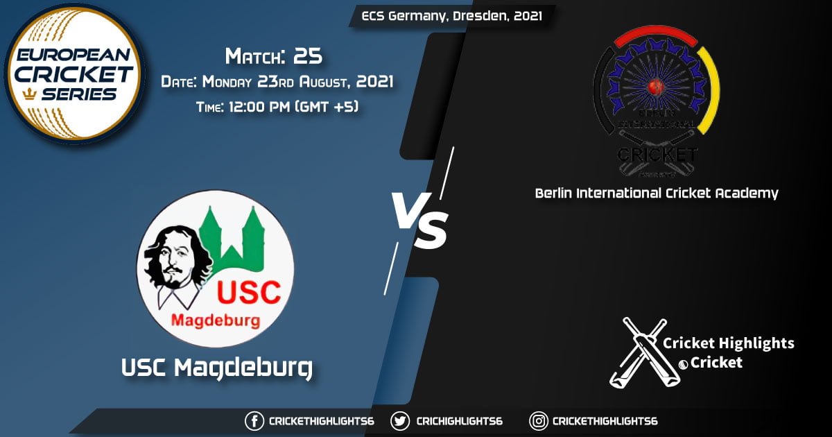 USCM vs BICA, Live Scorecard, Match 25, August 23, 2021, Live Cricket Score, ECS Germany, Dresden, 2021