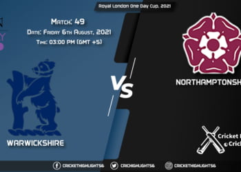 WAR vs NOR, Live Scorecard, Match 49, August 6, 2021, Live Cricket Score, Royal London One-Day Cup, 2021