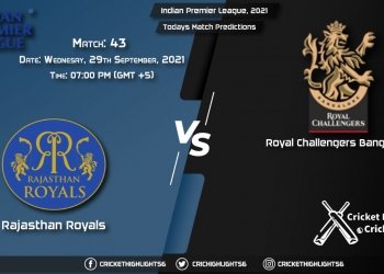 Indian Premier League, 2021, Match 43: RR vs RCB, Playing 11 & Today's Match Predictions