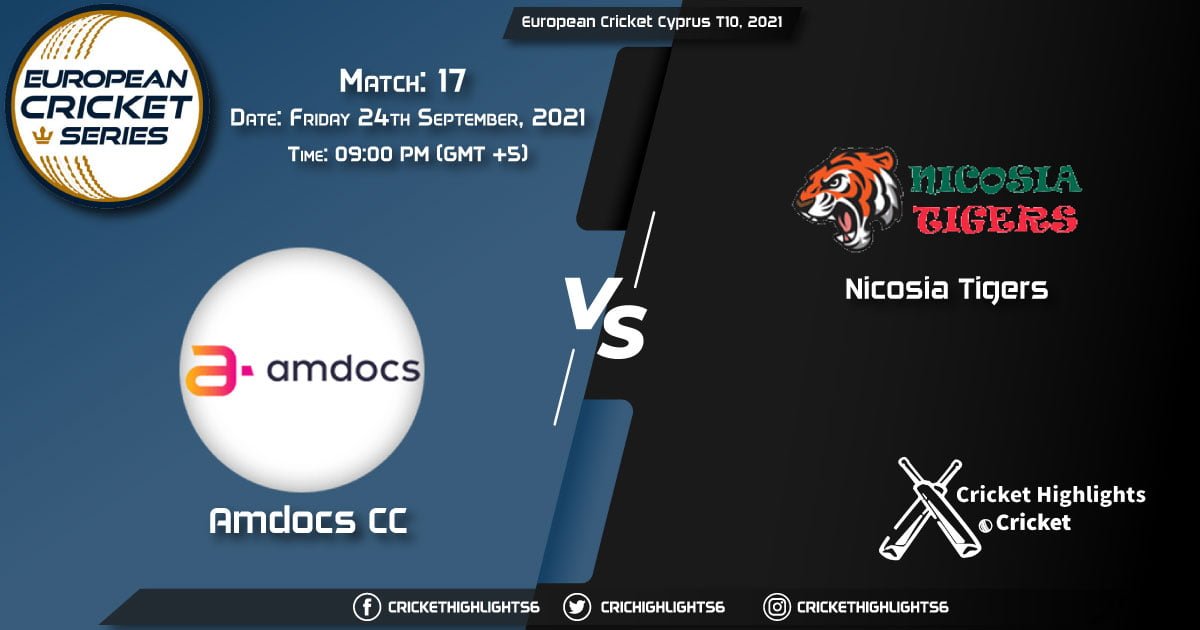 AMD vs NCT Live Score Match 17, Playing 11 Live Match Today, September 24, 2021, European Cricket Cyprus T10, 2021