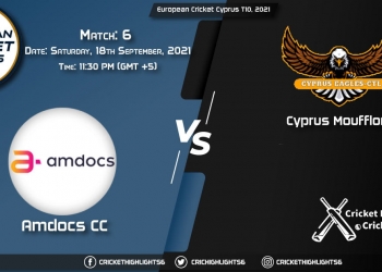 AMDC vs CYM Live Score Match 6, Playing 11 Live Match Today, September 18, 2021, European Cricket Cyprus T10, 2021