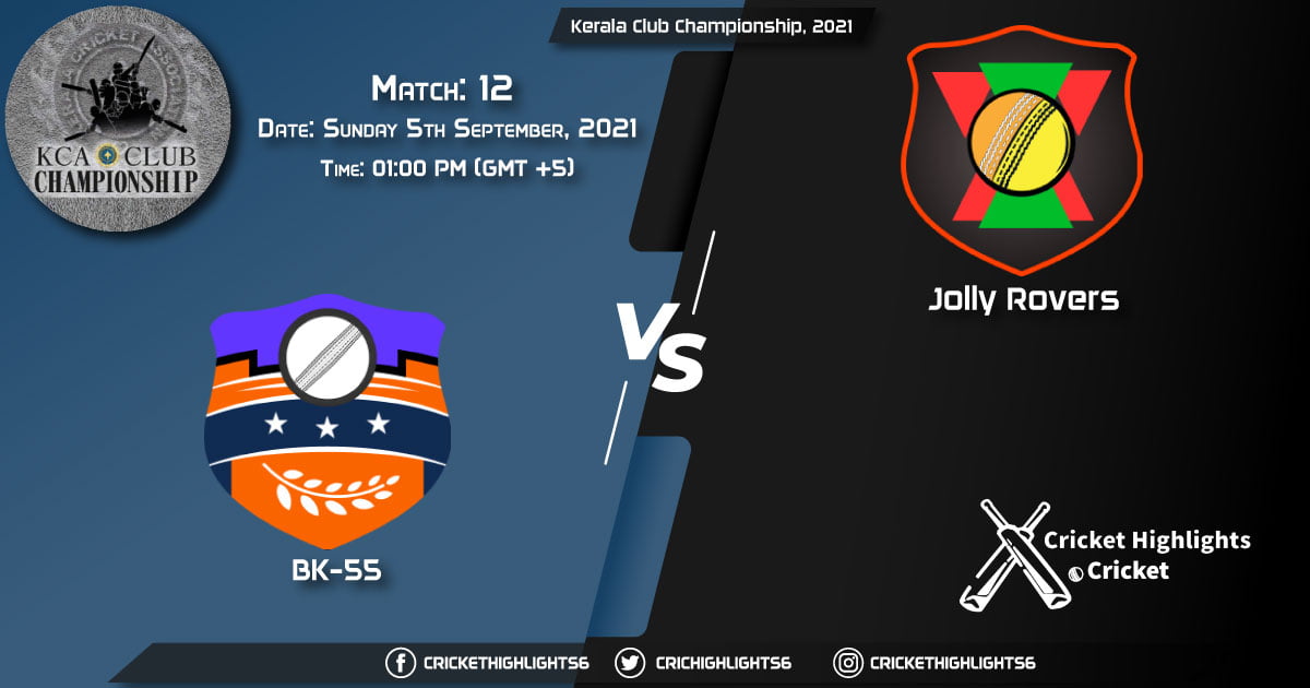 BKK vs JRO Live Score Match 12, Playing 11 Live Match Today, September 5, 2021, Kerala Club Championship, 2021