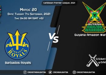 BR vs GUY Live Score Match 20, Playing 11 Live Match Today, September 5, 2021, Caribbean Premier League, 2021