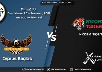 CES vs NCT Live Score Match 10, Playing 11 Live Match Today, September 20, 2021, European Cricket Cyprus T10, 2021
