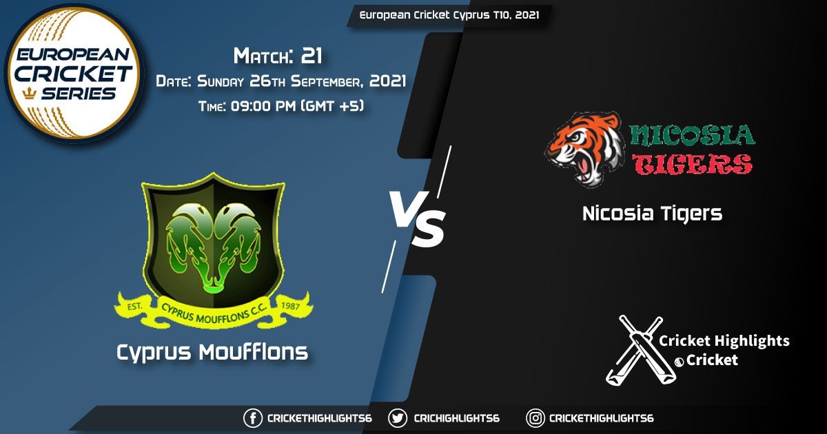 CYM vs NCT Live Score Match 21, Playing 11 Live Match Today, September 26, 2021, European Cricket Cyprus T10, 2021