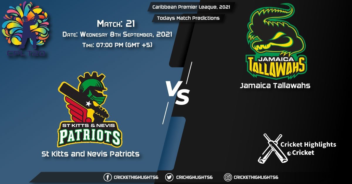 Caribbean Premier League, 2021, Match 21 SKN vs JAM, Playing 11 & Today's Match Predictions