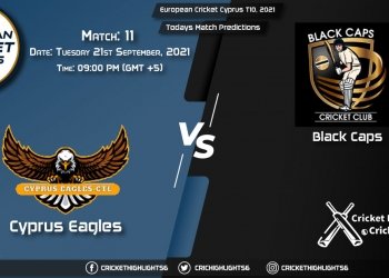 European Cricket Cyprus T10, 2021, Match 11 : CES vs BCP, Playing 11 & Today's Match Predictions