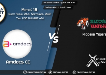 European Cricket Cyprus T10, 2021, Match 18 AMD vs NCT, Playing 11 & Today's Match Predictions