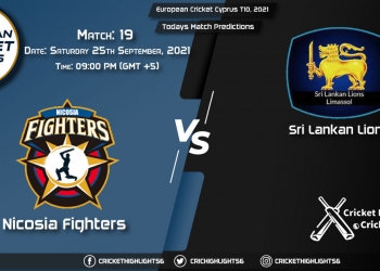 European Cricket Cyprus T10, 2021, Match 19 NFCC vs SLL, Playing 11 & Today's Match Predictions