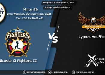 European Cricket Cyprus T10, 2021, Match 26: NFCC vs CYM, Playing 11 & Today’s Match Predictions