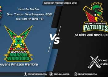 GUY vs SKN Live Score Match 2nd Semi-Final, Playing 11 Live Match Today, September 14, 2021, Caribbean Premier League, 2021