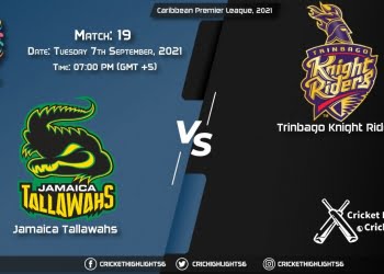JAM vs TRK Live Score Match 19, Playing 11 Live Match Today, September 7, 2021, Caribbean Premier League, 2021