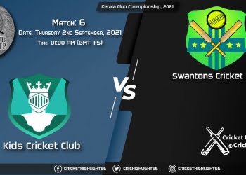 KDC vs SWC Live Score Match 6, Playing 11 Live Match Today, September 2, 2021, Kerala Club Championship, 2021
