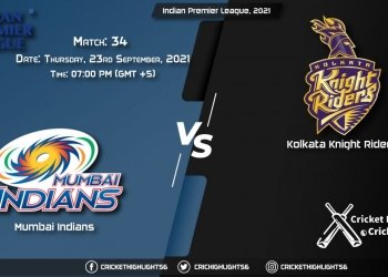 MI vs KKR Live Score Match 34, Playing 11 Live Match Today, September 23, 2021, Indian Premier League, 2021