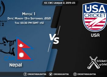 NEP vs USA Live Score Match 1, Playing 11 Live Match Today, September 13, 2021, ICC CWC League 2, 2019-23