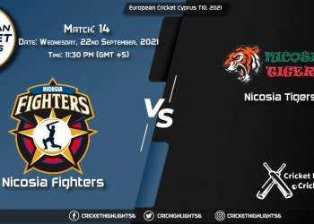 NFCC vs NCT Live Score Match 14, Playing 11 Live Match Today, September 22, 2021, European Cricket Cyprus T10, 2021