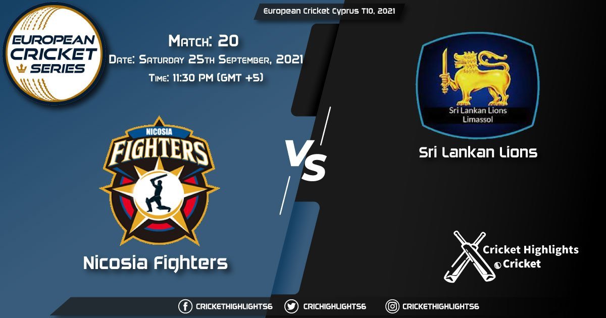 NFCC vs SLL Live Score Match 20, Playing 11 Live Match Today, September 25, 2021, European Cricket Cyprus T10, 2021
