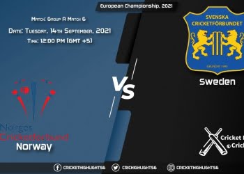 NOR vs SWE Live Score Match 6 - Group A , Playing 11 Live Match Today, September 14, 2021, European Championship, 2021